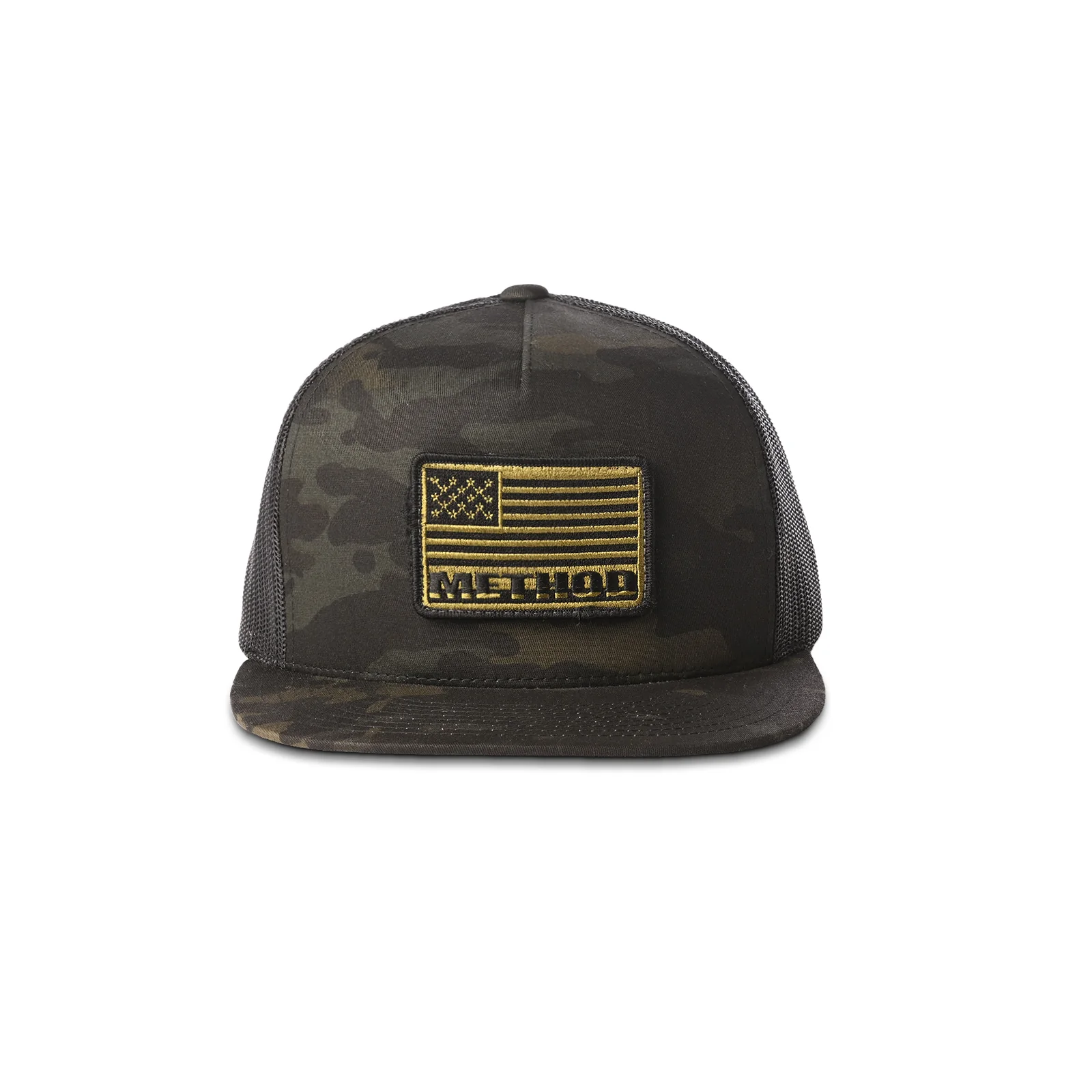 Method Flag Velcro Patch Flatbill Trucker | Snapback | Black Multicam - Image 2