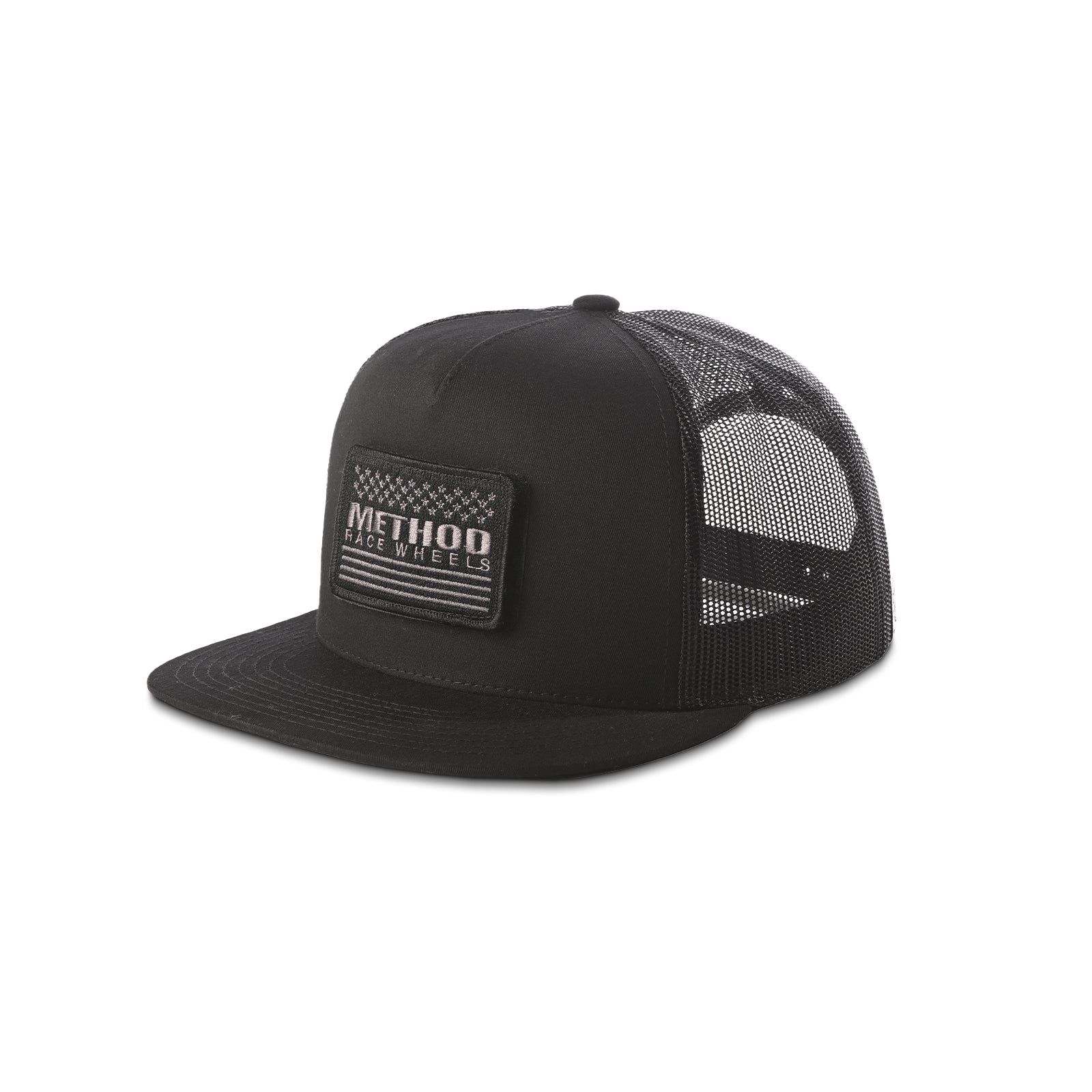 Method Stars & Stripes Velcro Patch Flatbill Trucker | Snapback | Black