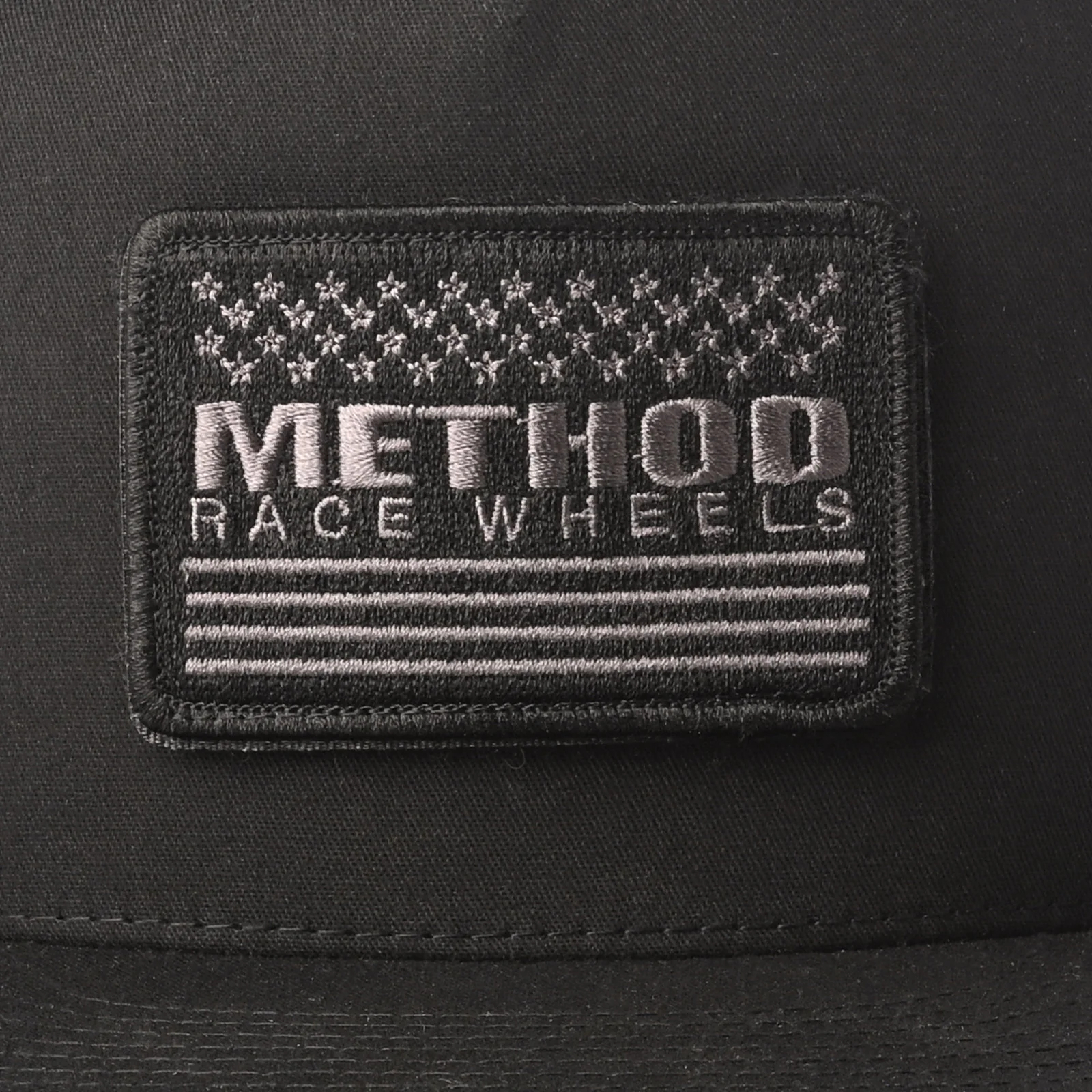 Method Stars & Stripes Velcro Patch Flatbill Trucker | Snapback | Black - Image 3